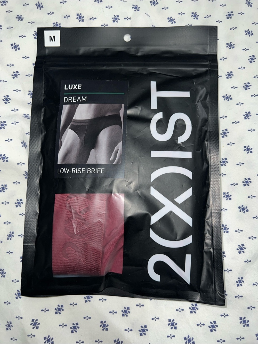 2xist Luxe Dream Low-Rise Brief - Black & Burgundy